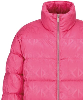 DIOR Pink Quilted Logo Full-Zip Jacket with Stand Collar and Long Sleeves. 943C449C5711-C489 Details for DIOR Pink Quilted Logo Full-Zip Jacket with Stand Collar and Long Sleeves. 943C449C5711-C489