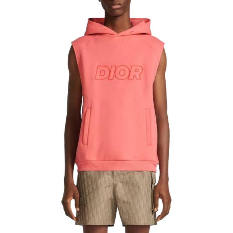 DIOR  Pink Sleeveless Hoodie with Logo Lettering Design. 393J638A0854-C282 圖 4