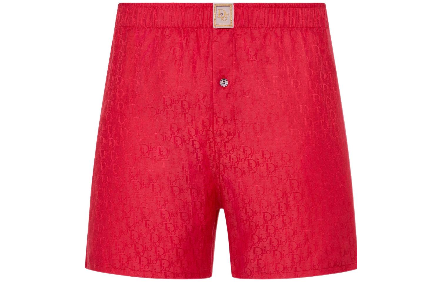 DIOR  Red Monogram Logo Printed Casual Shorts. 313B157A5231-C37