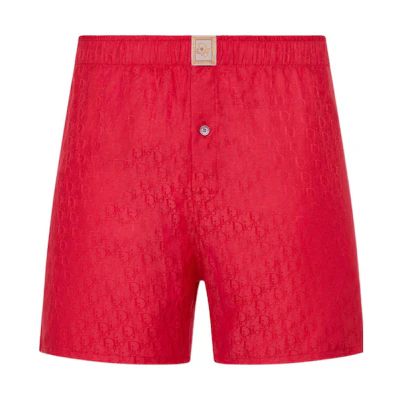 DIOR Red Monogram Logo Printed Casual Shorts. 313B157A5231-C37