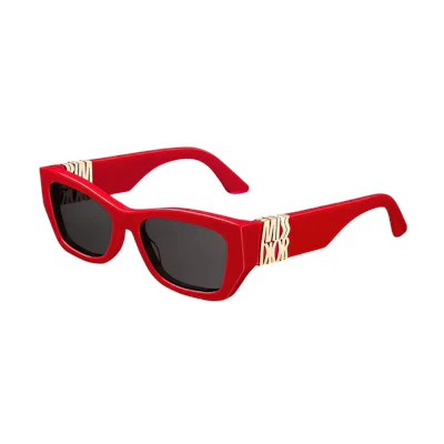 DIOR Red Square Sunglasses with Gold Letter Logo. MISSS1FXR_35A0