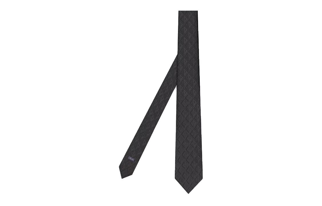 DIOR  Silk Tie with CD Diamond Pattern - Black. 39C1047B0863-C889