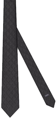 DIOR Silk Tie with CD Diamond Pattern - Black. 39C1047B0863-C889 Lookbook DIOR Silk Tie with CD Diamond Pattern - Black. 39C1047B0863-C889
