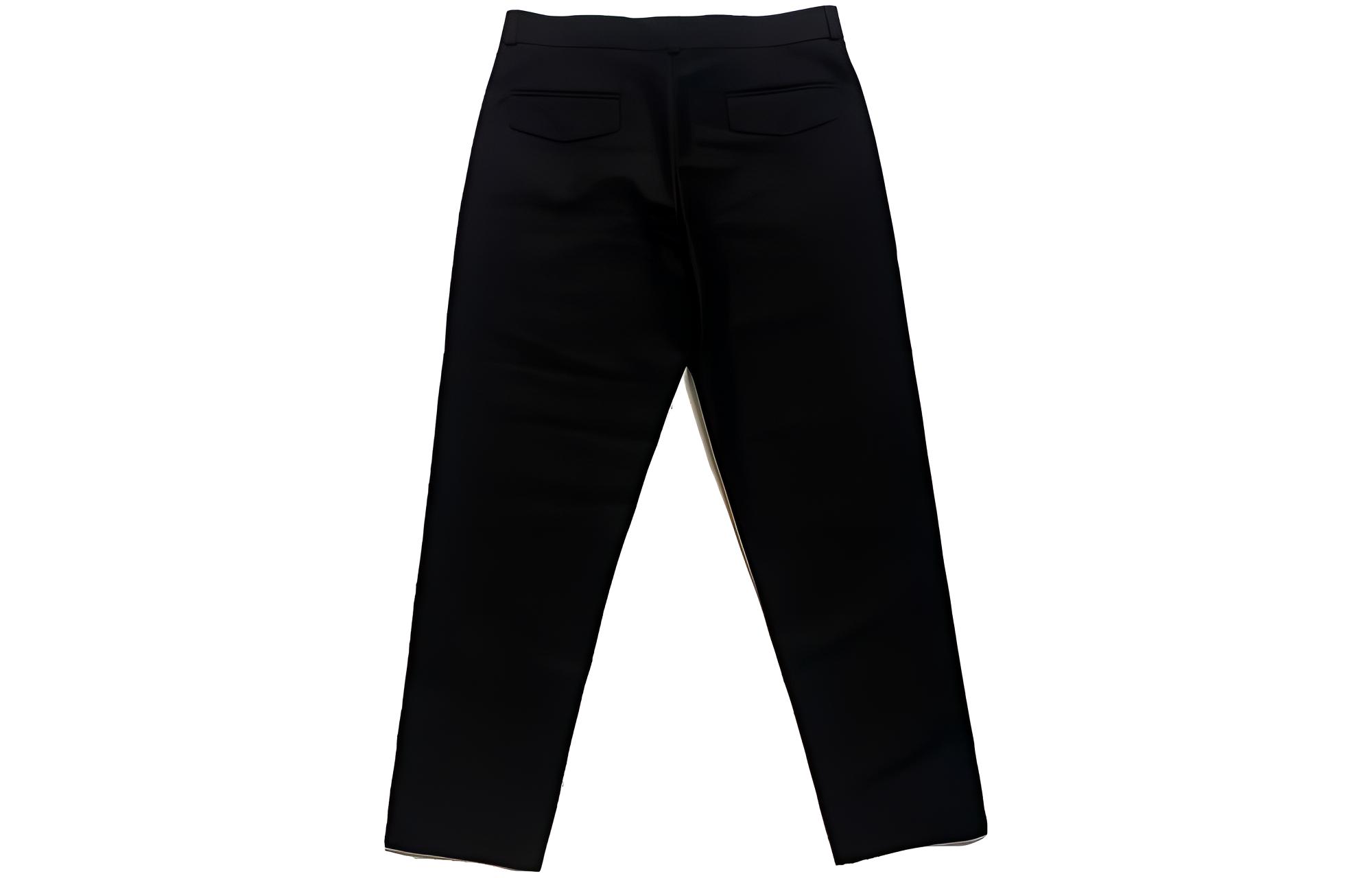 DIOR  Solid Black Straight-Leg Suit Pants with Buttons and Pockets. 043C147A3450-C900