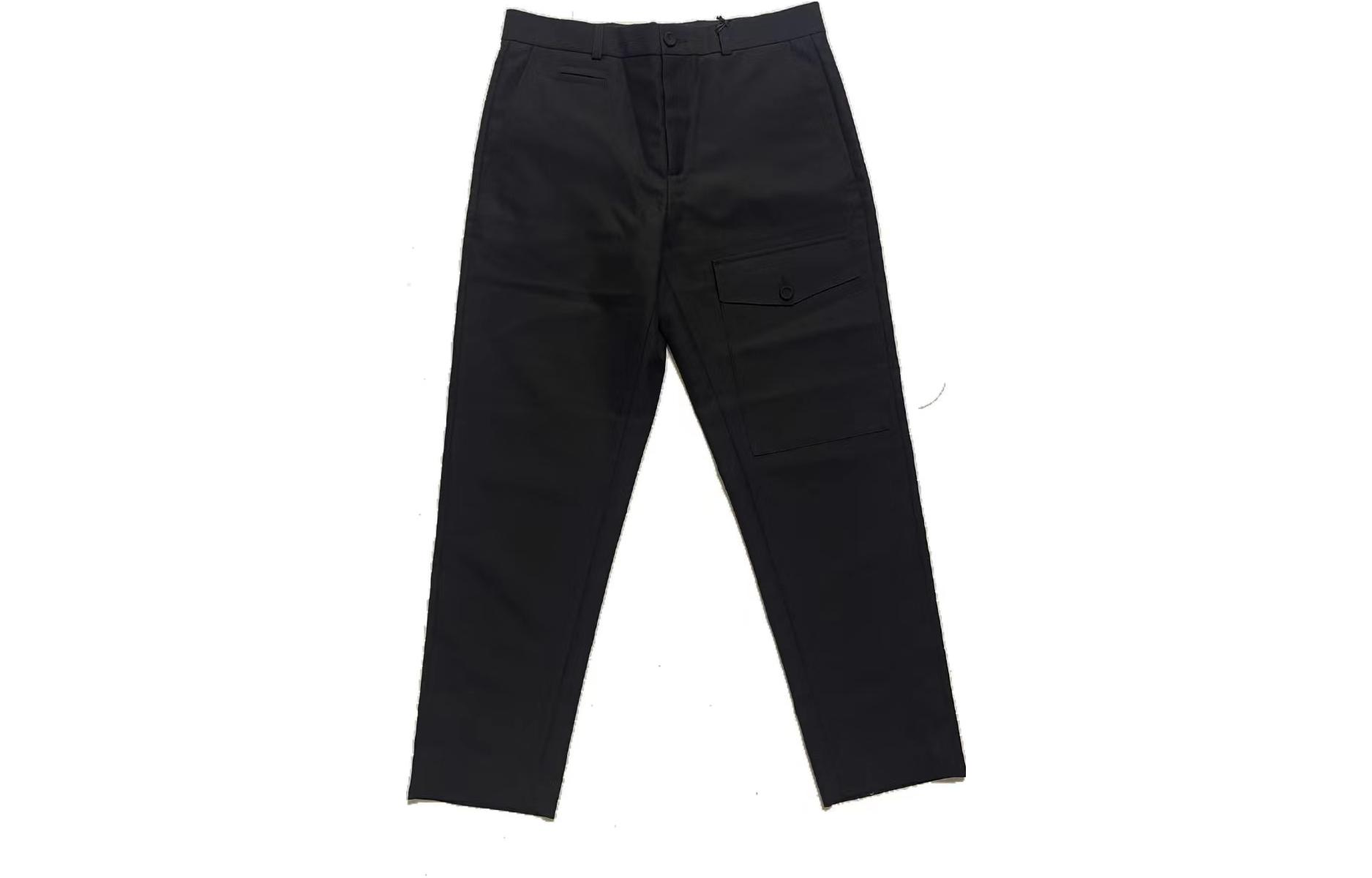 Lookbook DIOR  Solid Black Straight-Leg Suit Pants with Buttons and Pockets. 043C147A3450-C900