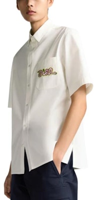 Dior Solid Color Logo Polo Shirt - Off White 393C532E7017-C020 Purchase Dior Solid Color Logo Polo Shirt - Off White 393C532E7017-C020