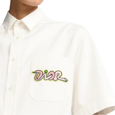 Dior Solid Color Logo Polo Shirt - Off White 393C532E7017-C020 Details for Dior Solid Color Logo Polo Shirt - Off White 393C532E7017-C020