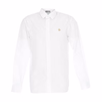 DIOR Solid Color Logo Square Neck Long Sleeve Shirt. 923C518W8444-081