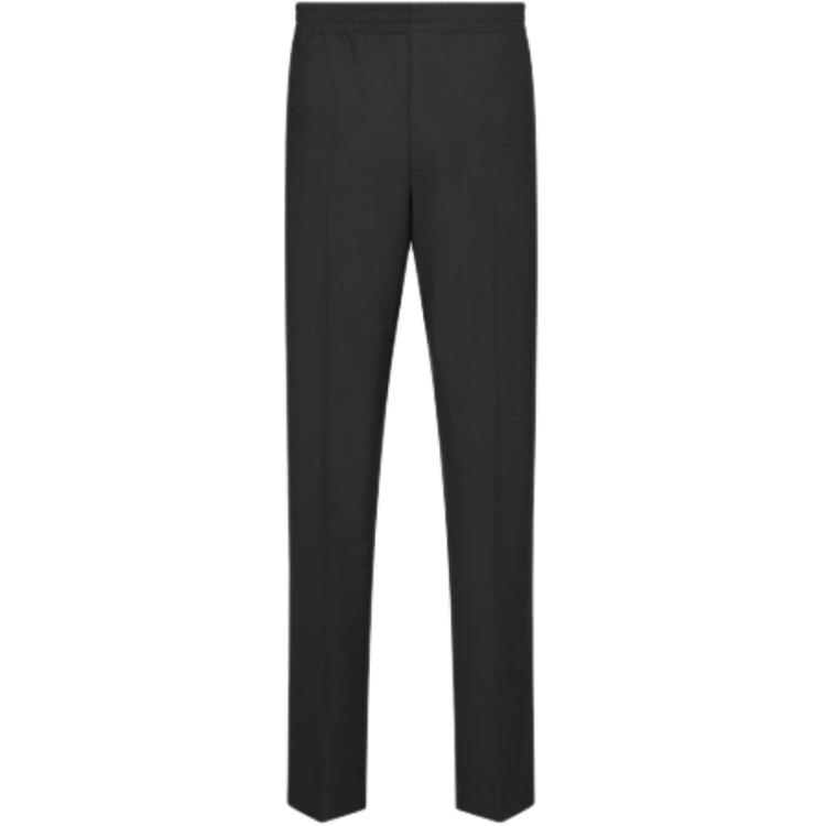 Order DIOR Celana Kasual Abu-Abu Mid-Waist Straight Zip Warna Polos 493C158A6267-C889