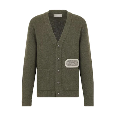 DIOR Solid Color V-Neck Button Knit Cardigan Sweater. 243M230AT474-C680
