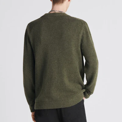 DIOR Solid Color V-Neck Button Knit Cardigan Sweater. 243M230AT474-C680 3