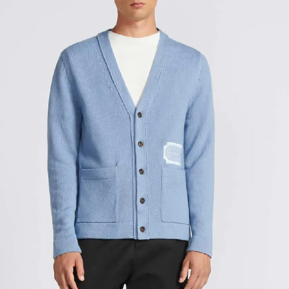 DIOR  Solid Color V-Neck Button Knit Cardigan Sweater. 243M230AT474-C680 圖 15