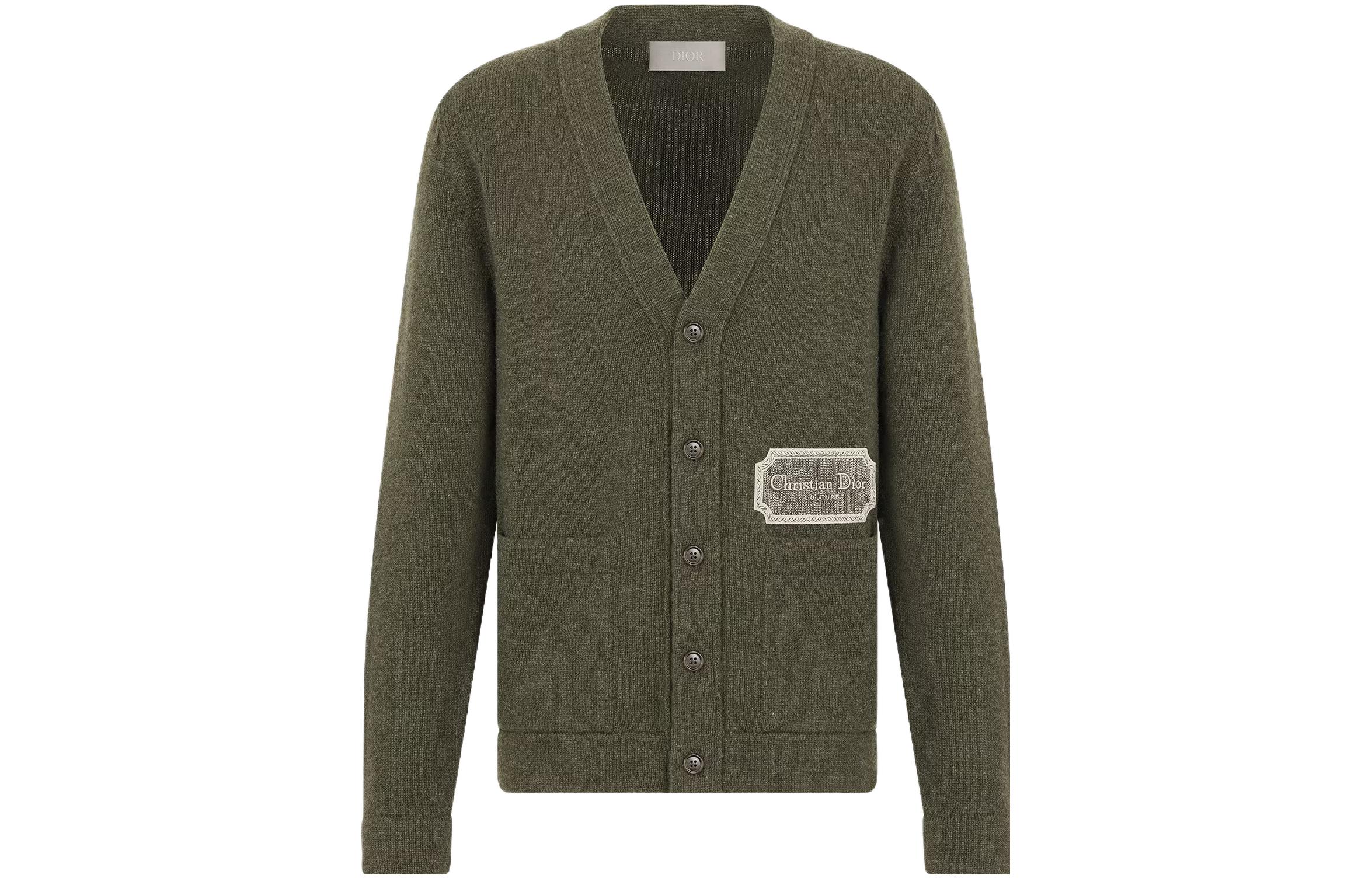 DIOR  Solid Color V-Neck Button Knit Cardigan Sweater. 243M230AT474-C680 圖 7