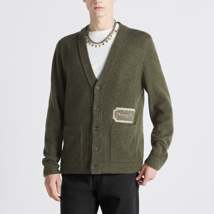 DIOR  Solid Color V-Neck Button Knit Cardigan Sweater. 243M230AT474-C680 圖 9
