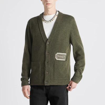 DIOR Solid Color V-Neck Button Knit Cardigan Sweater. 243M230AT474-C680 1