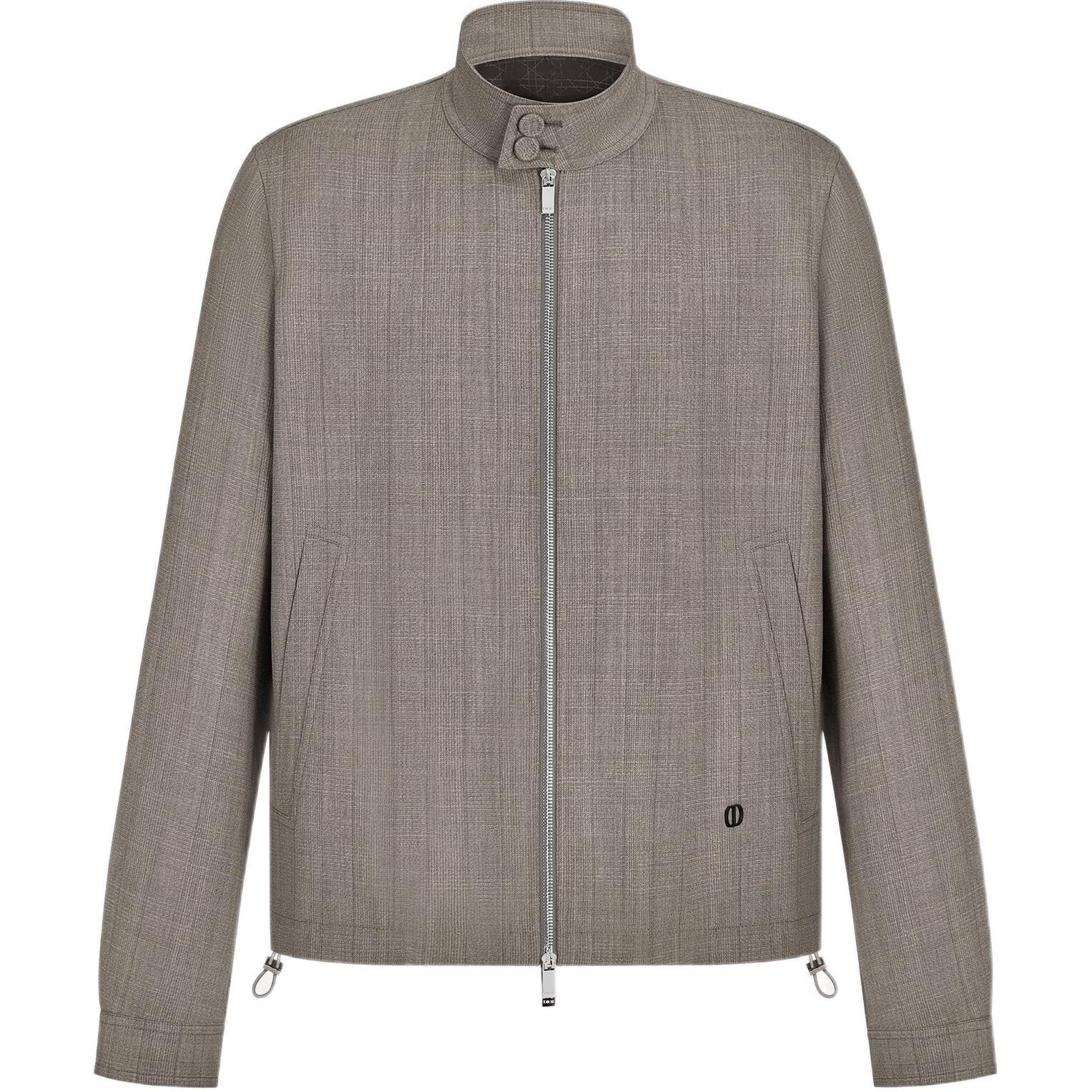 DIOR  Solid Color Zip-Up Jacket in Taupe Gray 113C440A5727-C880