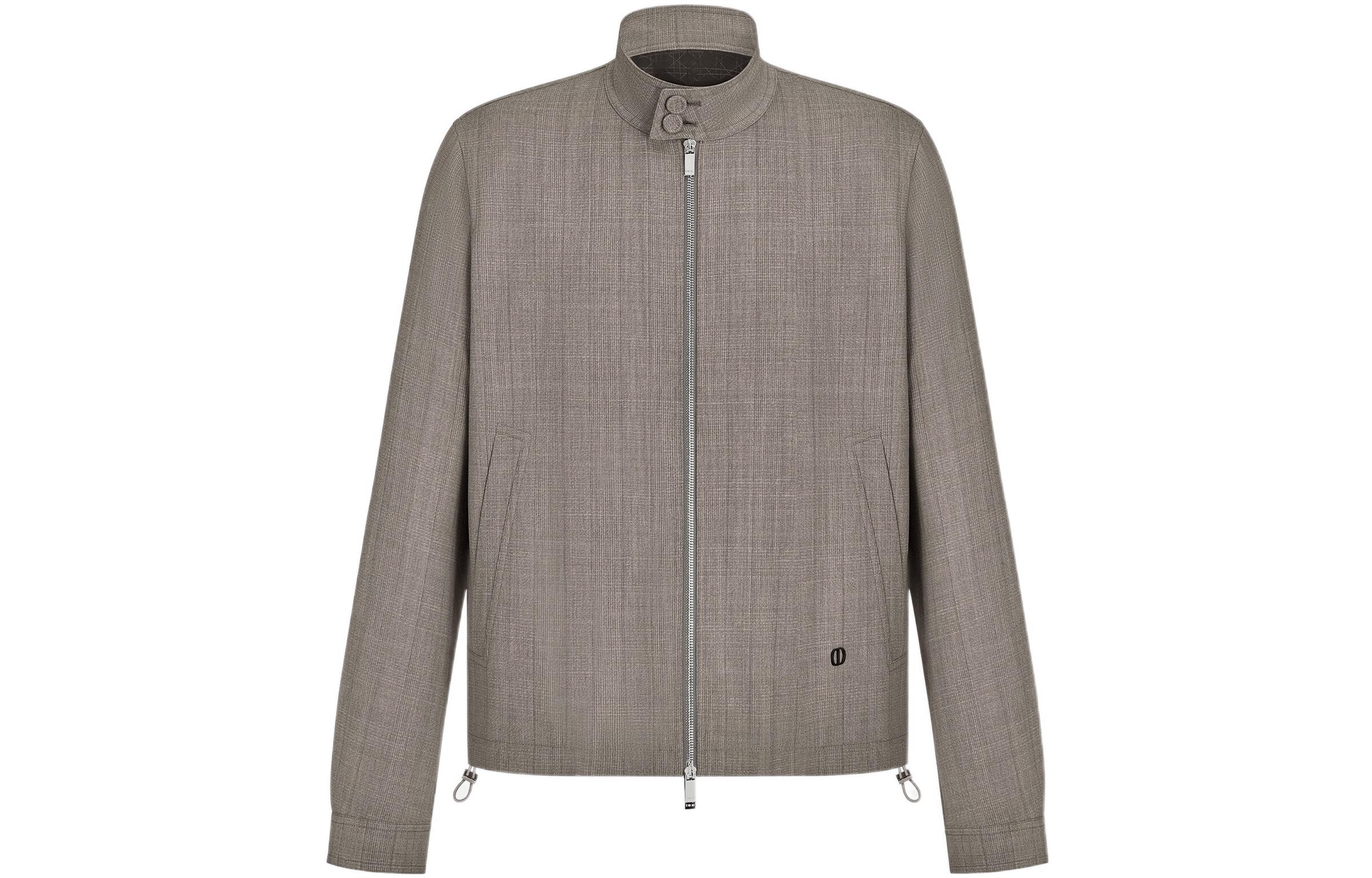 DIOR  Solid Color Zip-Up Jacket in Taupe Gray 113C440A5727-C880 圖 2