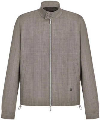 DIOR Solid Color Zip-Up Jacket in Taupe Gray 113C440A5727-C880 Order DIOR Solid Color Zip-Up Jacket in Taupe Gray 113C440A5727-C880