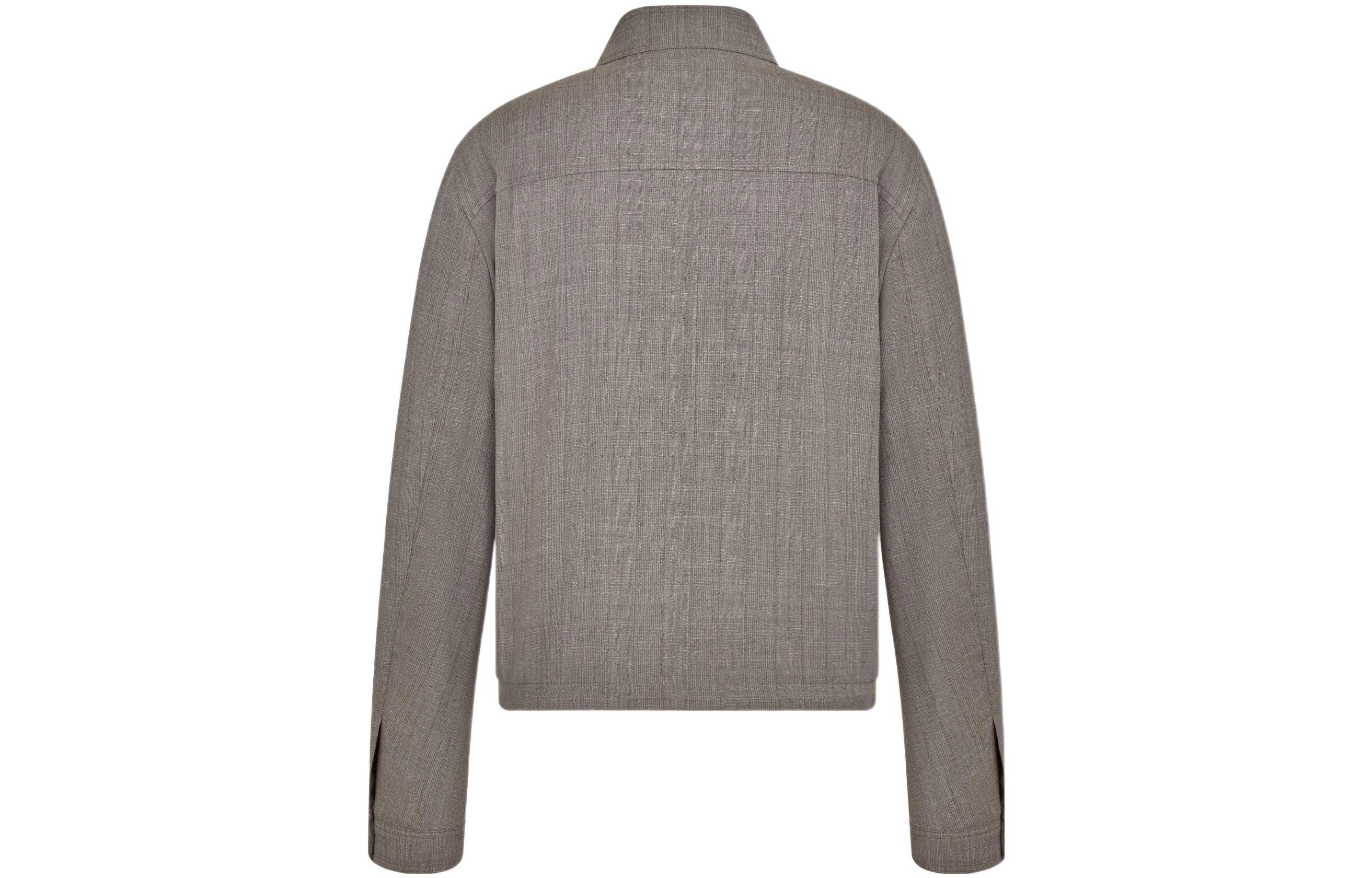 DIOR  Solid Color Zip-Up Jacket in Taupe Gray 113C440A5727-C880 圖 3