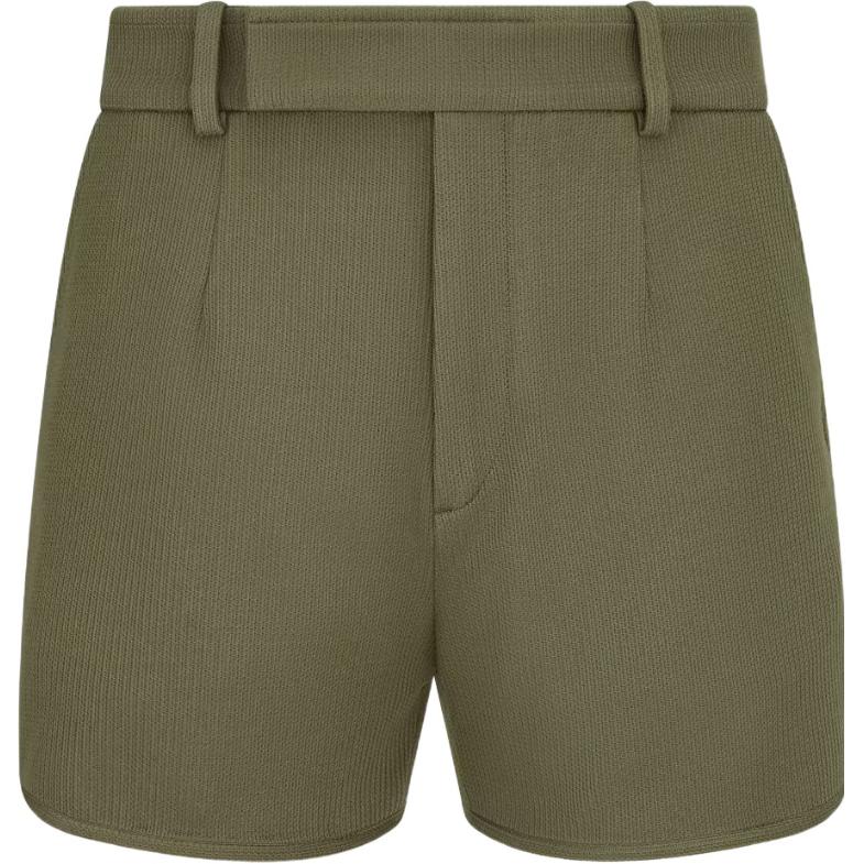 Dior  Solid Simple Casual Straight Shorts Green. 383J131A0828-C689