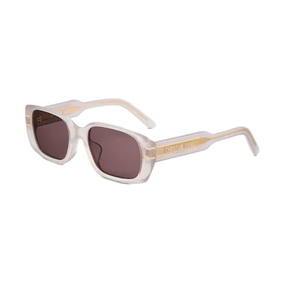 DIOR Square Sunglasses Mink Gray Gold Christian Dior Logo Acetate Metal. SGTS12FXR_78F0