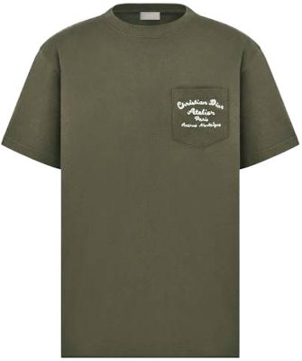 DIOR SS22 Back Letter Print Crew Neck T-Shirt Deep Green. 293J645A0677-C680 Order DIOR SS22 Back Letter Print Crew Neck T-Shirt Deep Green. 293J645A0677-C680
