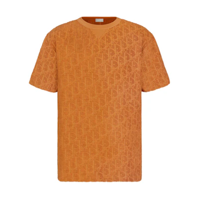 DIOR SS22 Logo Graphic Crewneck Cotton T-Shirt Orange 113J692A0614-C141