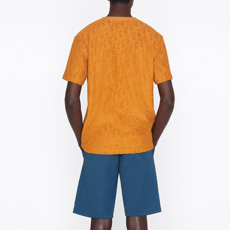 Details for Camiseta DIOR SS22 Logo Gráfico Cuello Redondo de Algodón Naranja 113J692A0614-C141