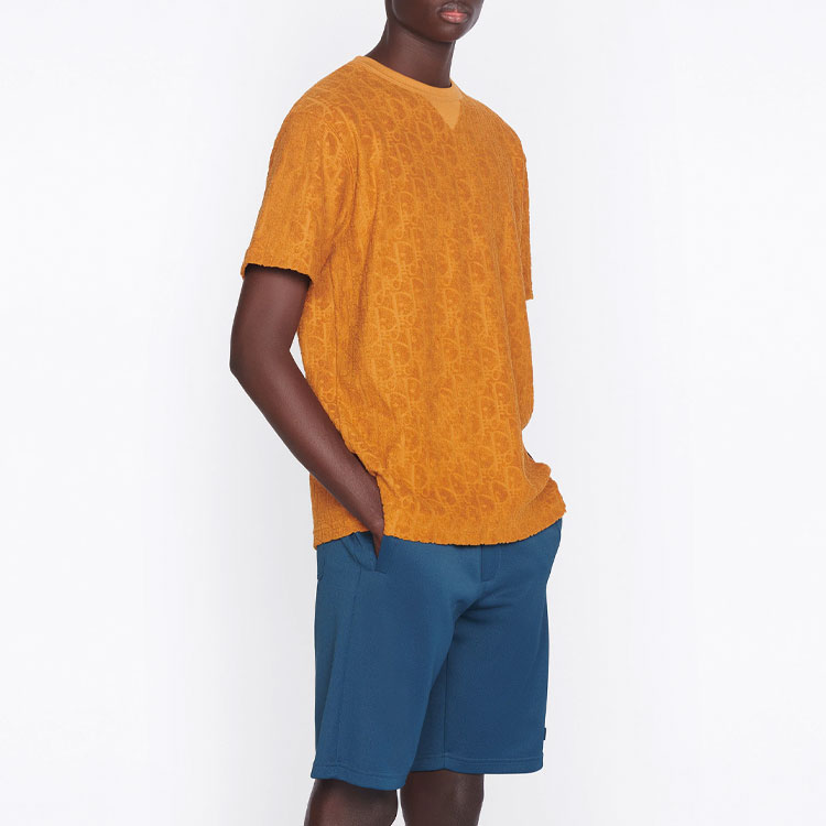 Sizing Camiseta DIOR SS22 Logo Gráfico Cuello Redondo de Algodón Naranja 113J692A0614-C141