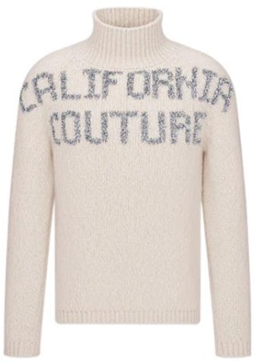 DIOR SS23 Ivory Letter Print High-Neck Long-Sleeve Sweater. 313M634AT512-C080 Order DIOR SS23 Ivory Letter Print High-Neck Long-Sleeve Sweater. 313M634AT512-C080