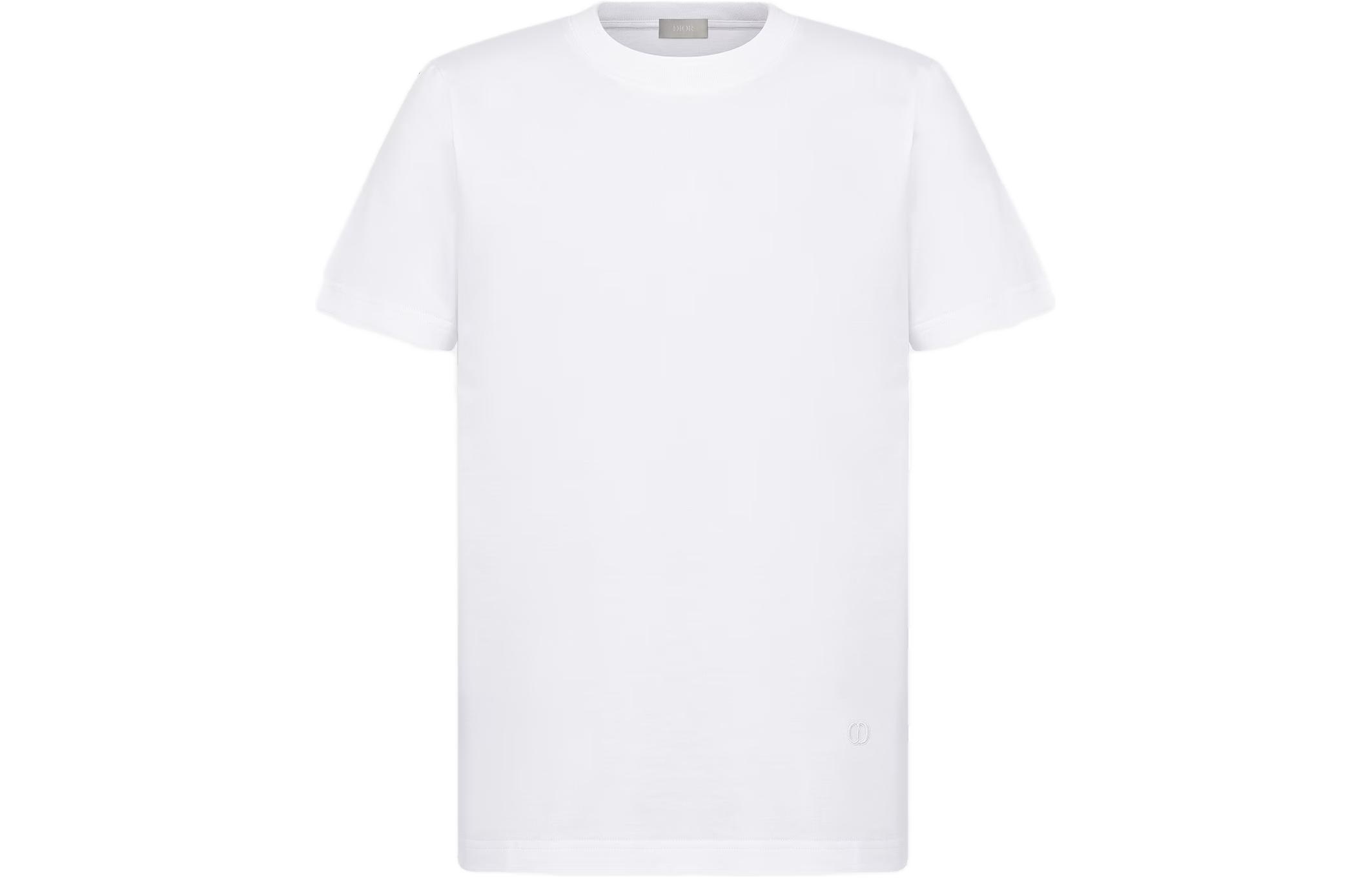 Buy DIOR  SS23 Plain Crewneck Pullover Short Sleeve T-Shirt White 393J697A0862-C080