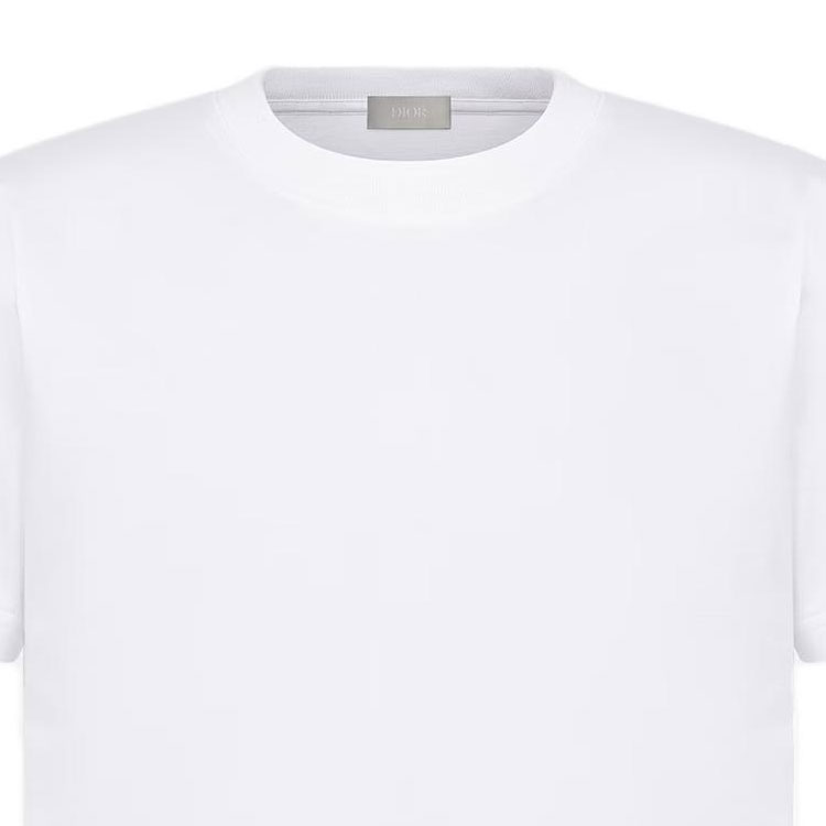 Purchase DIOR  SS23 Plain Crewneck Pullover Short Sleeve T-Shirt White 393J697A0862-C080