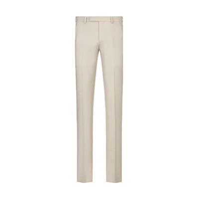 DIOR SS24 Solid Pleated Casual Zipper Pants Khaki Color. 413C107A6066-C110