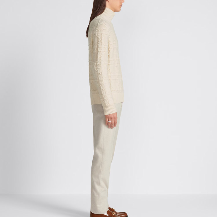 Sizing DIOR SS24 純色百褶休閒拉鍊長褲 卡其色 413C107A6066-C110