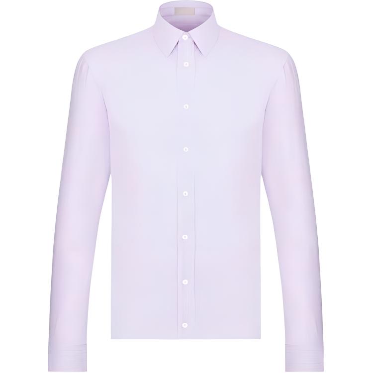 DIOR  Striped Collar Button-Up Long Sleeve Shirt Light Purple 343C559A5982-C084