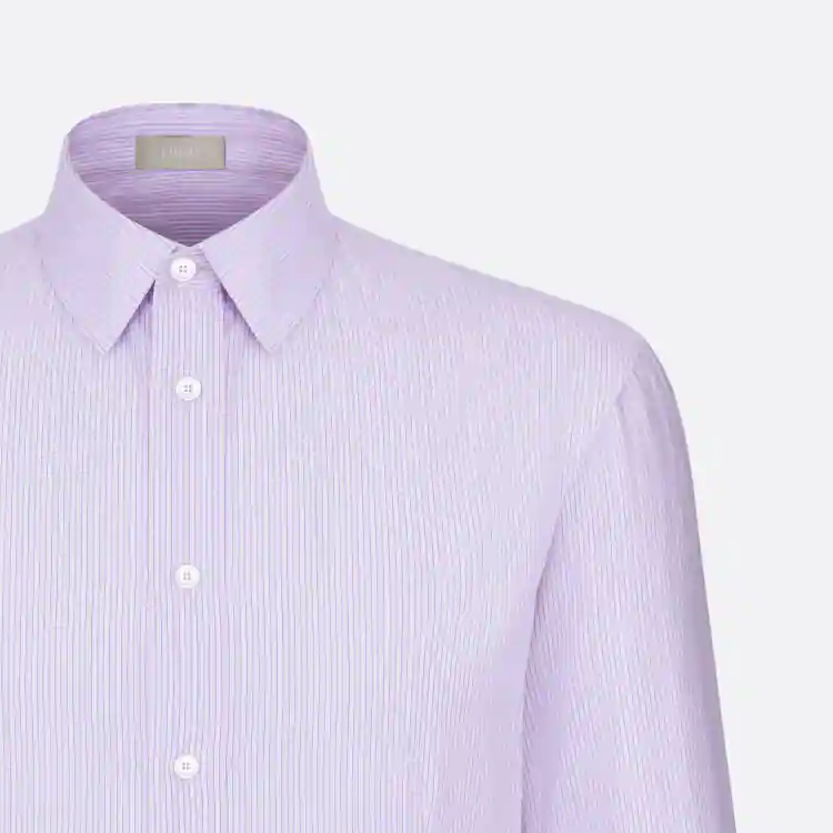 Cheap Camisa DIOR Manga Larga Rayada con Cuello y Botones en Morado Claro. 343C559A5982-C084