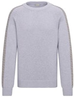 DIOR Sweater Rajut Bergaris Abu-abu Lengan Panjang. 113M638AT187-C880 Order DIOR Sweater Rajut Bergaris Abu-abu Lengan Panjang. 113M638AT187-C880