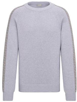 DIOR 條紋針織圓領毛衣 灰色長袖 113M638AT187-C880 Order DIOR 條紋針織圓領毛衣 灰色長袖 113M638AT187-C880