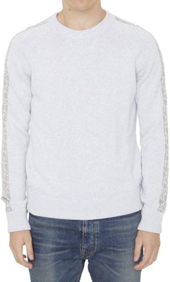 DIOR 條紋針織圓領毛衣 灰色長袖 113M638AT187-C880 Shop DIOR 條紋針織圓領毛衣 灰色長袖 113M638AT187-C880