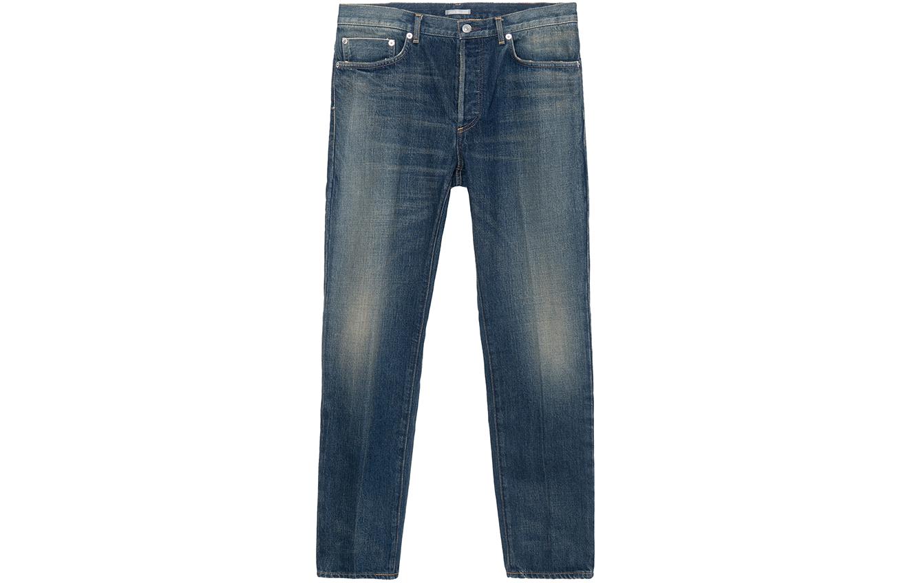 DIOR  Vintage Logo Straight-Leg Denim Jeans with Side Zipper Pockets - Blue 193D011BY513-C520