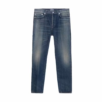 DIOR Vintage Logo Straight-Leg Denim Jeans with Side Zipper Pockets - Blue 193D011BY513-C520
