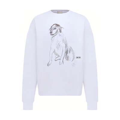 DIOR White Animal Print Crewneck Sweatshirt 383J679A0807-C088