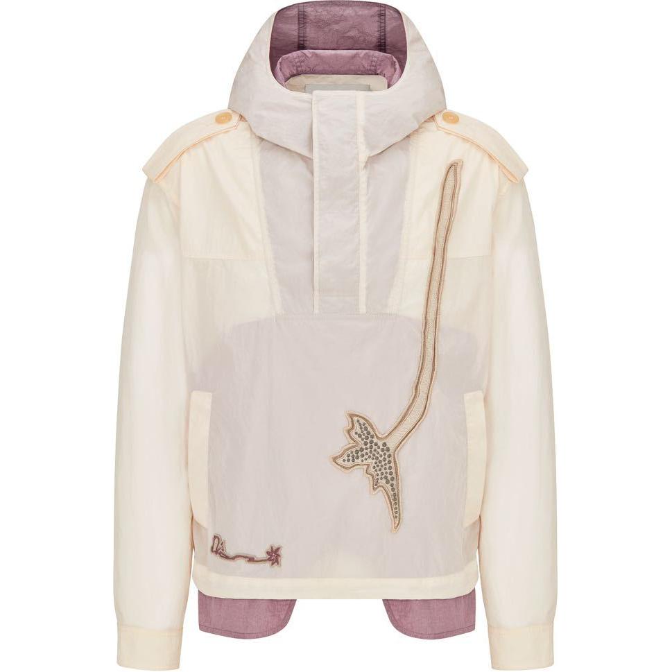 DIOR  White Hoodie Pullover Jacket with Pattern Applique. 283C402A5525-C184