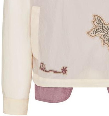 DIOR White Hoodie Pullover Jacket with Pattern Applique. 283C402A5525-C184 Details for DIOR White Hoodie Pullover Jacket with Pattern Applique. 283C402A5525-C184