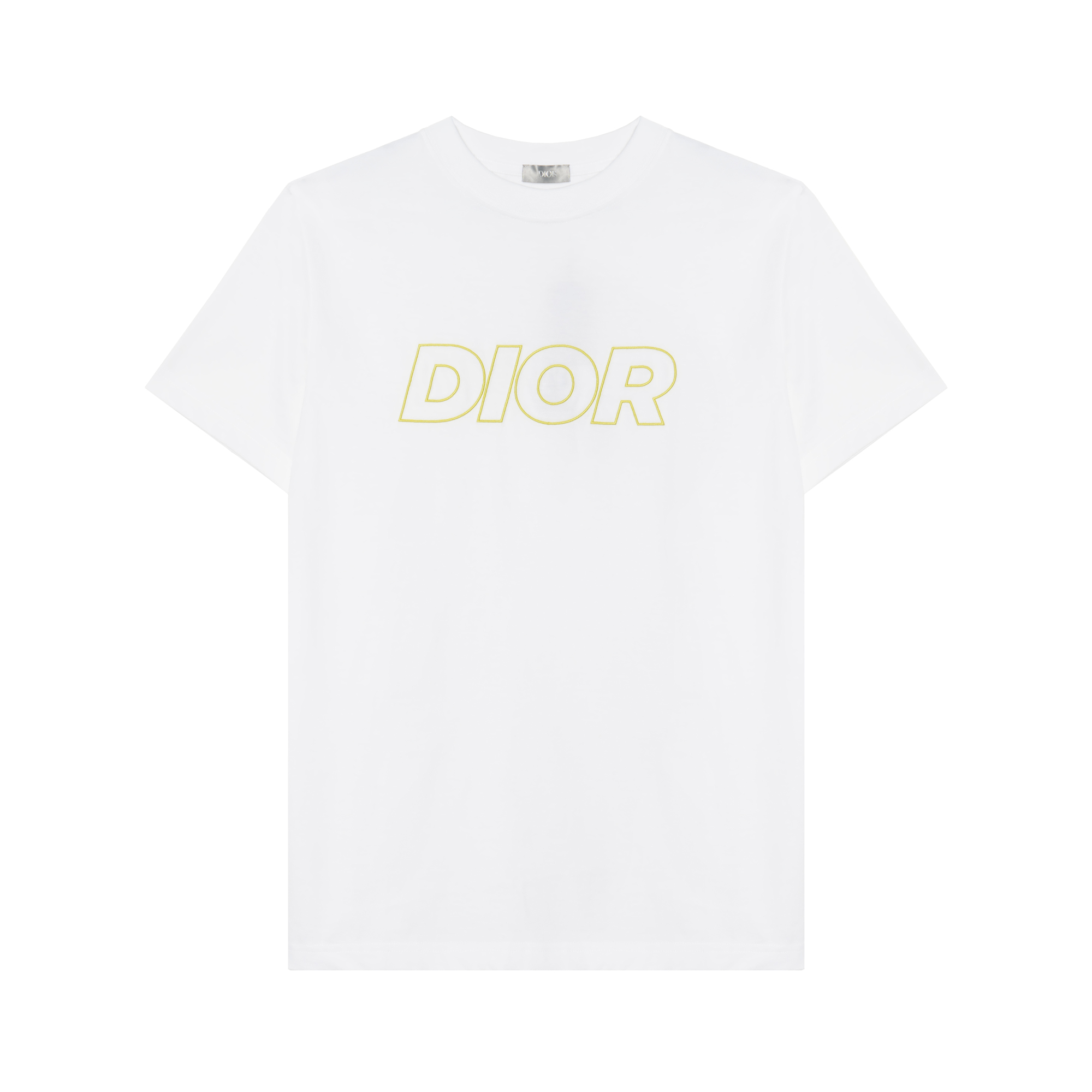 DIOR  White Letter Print Crewneck Short-Sleeve T-Shirt 393J696E0847-C086