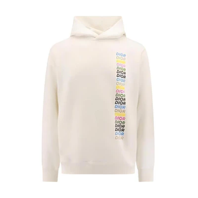 Dior White Letter Print Long Sleeve Hoodie. 413J646A0531-085