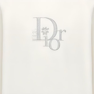 ディオール ホワイト ロゴ刺繍 クルーネック 長袖 カジュアル Tシャツ 313J643A0753-C080 Details for ディオール ホワイト ロゴ刺繍 クルーネック 長袖 カジュアル Tシャツ 313J643A0753-C080