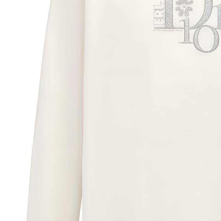 Sizing ディオール ホワイト ロゴ刺繍 クルーネック 長袖 カジュアル Tシャツ 313J643A0753-C080