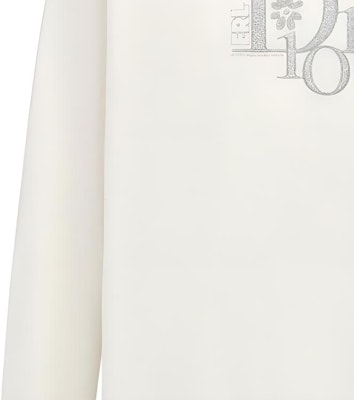 ディオール ホワイト ロゴ刺繍 クルーネック 長袖 カジュアル Tシャツ 313J643A0753-C080 Sizing ディオール ホワイト ロゴ刺繍 クルーネック 長袖 カジュアル Tシャツ 313J643A0753-C080