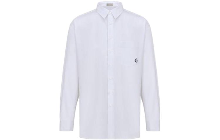 Order Camisa Casual DIOR Blanca de Manga Larga con Logo Sutil. 243C551C1581-C088